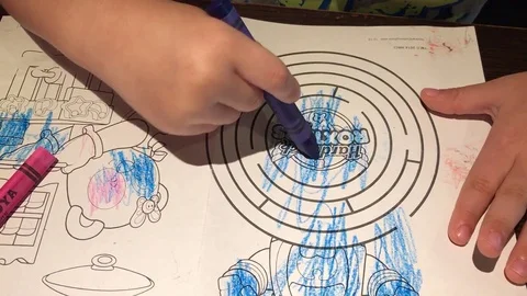 Child drawing Stock Footage 80505643