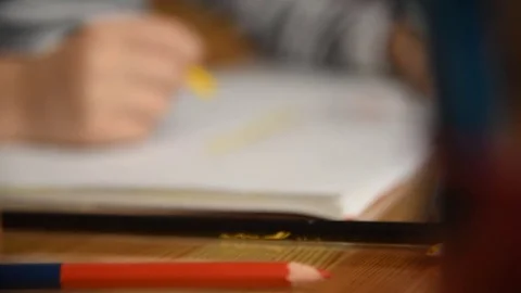 The child is drawing Video stock 80960740