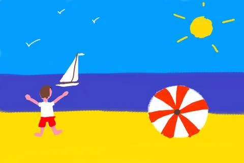 Child drawing Stock Illustration