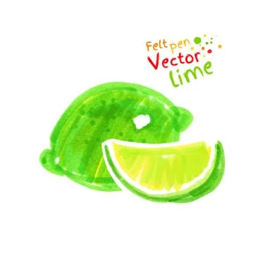 Child drawing of lime Stock Illustration