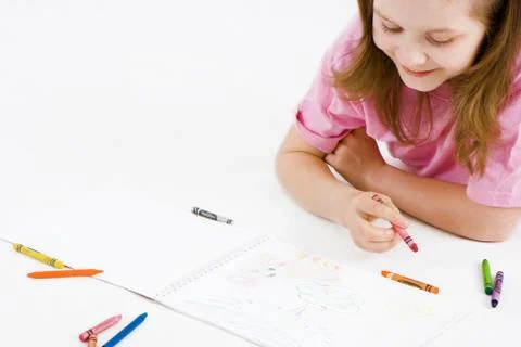 Child drawing Foto stock