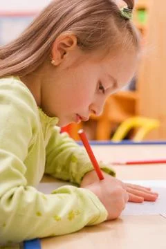 Child drawing Foto stock