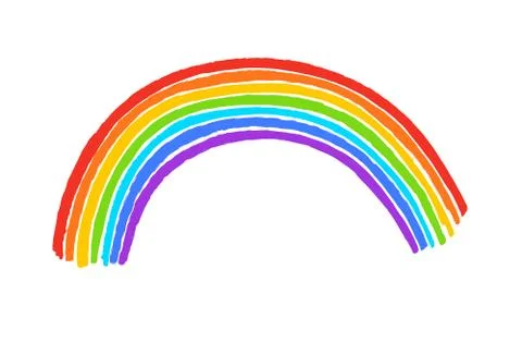 Child drawing of rainbow arc Stock Illustration