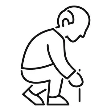 Child drawing with stick on ground icon Stock Illustration
