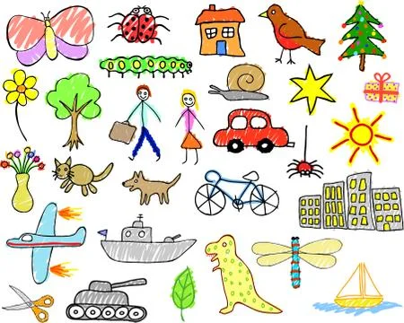Child drawings Stock Illustration