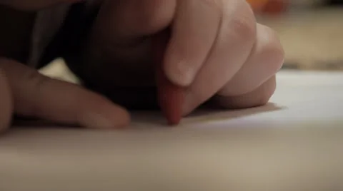 Child draws. Close-up. Stockbeeldmateriaal 42320408