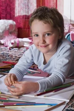 Child draws Stock Photos