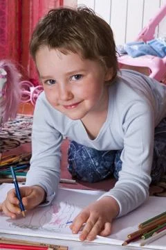 Child draws Stock Photos