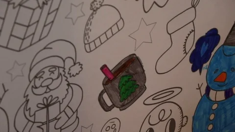 Child draws on a wall Stock Footage 104229078