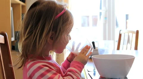 Child Drinking Milk Stock Footage 46518188