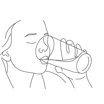 Child drinking water Stock Illustration