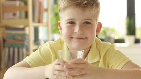  Child drinks water.  Stock Footage 109417257