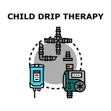 Child drip therapy procedure vector illustration concept Stock Illustration