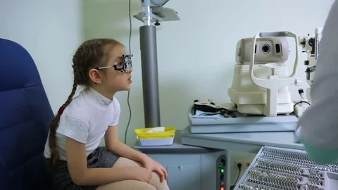 Child during vision screening Stock Footage 75003620