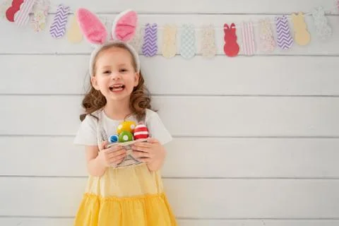 Child on Easter day Stock Photos