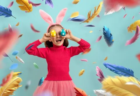 Child on Easter day Stock Photos