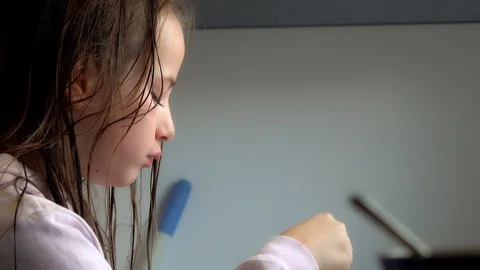 Child Eating Breakfast Stock Footage 97447101