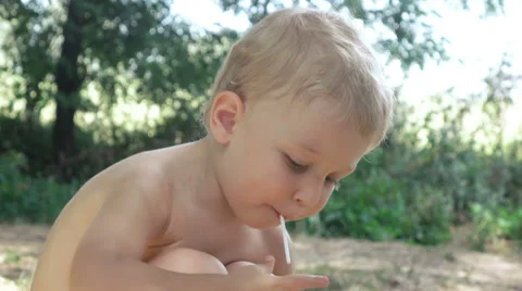 Child eating candy Stock Footage