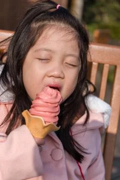 Child Eating Ice Cream Stock Photos