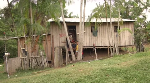 Child eats fruit in the Amazon Stock Footage 66787165