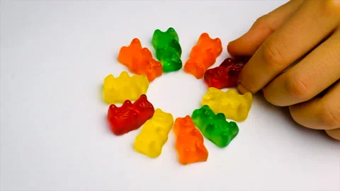 The child eats vitamins jelly candy. Selective focus. Stock Footage 167286486