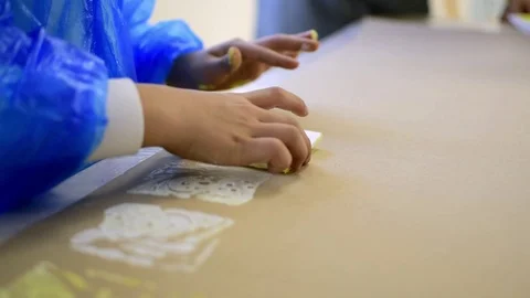 Child education in primary school at art class Stock-Footage 124366138