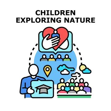 Child education program teaching nature exploration concepts Stock Illustration