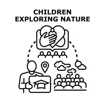 Child education program teaching nature exploration concepts 스톡 일러스트