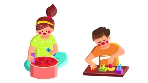 Child educational game kid vector Illustrazione stock