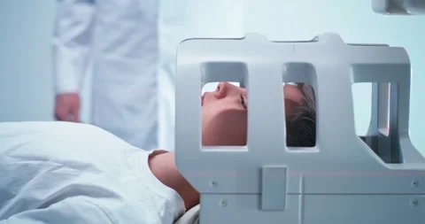 Child at end of brain MRI procedure Stock Footage 149523861