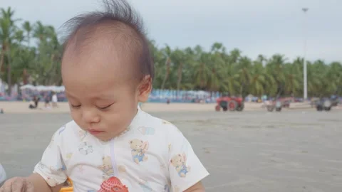 Child Enjoying a Day at the Beach Video stock 341142306