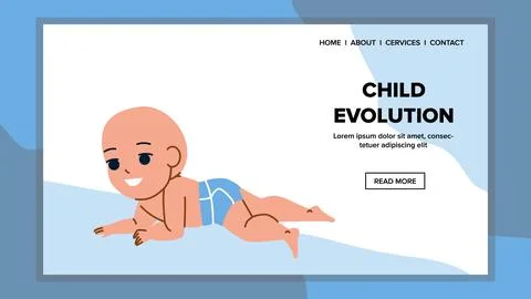 Child Evolution Process From Newborn Baby Vector Stock Illustration
