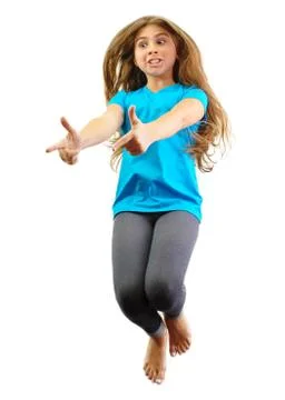 Child exercising and jumping Stock Photos