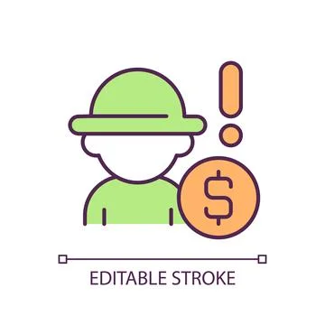 Child exploitation RGB color icon Illustrazione stock