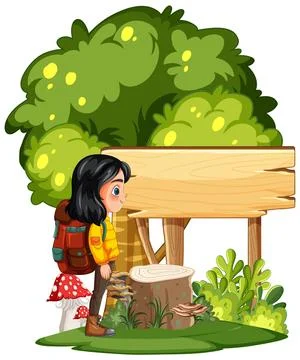 Child Exploring a Forest Path Illustrazione stock