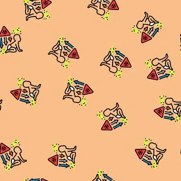 Child exposed to toxic environment vector seamless pattern Illustrazione stock