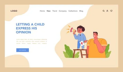 Child expression concept. Flat vector illustration Stock Illustration