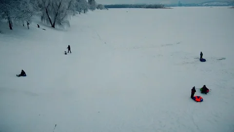 The child falls from the hill Stock Footage 102267948