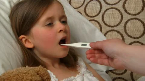 Child with a fever Stock Footage