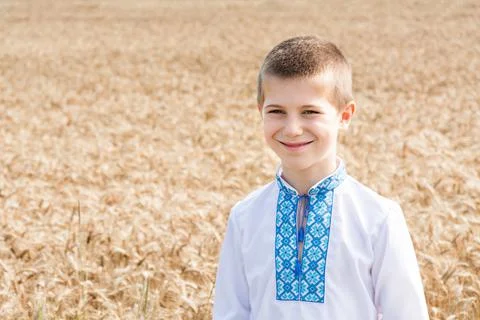 Child in a field of wheat Stock Photos