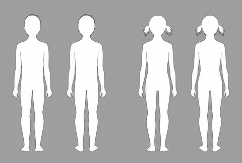 Child figure. Front and back. Stock Illustration