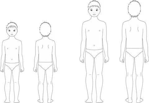 Child figure. Front and back. Stock Illustration