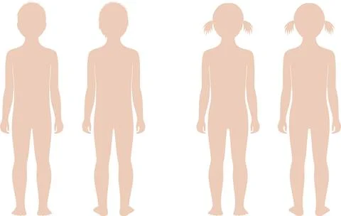 Child figure. Front and back. Stock Illustration