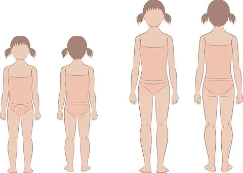 Child figure. Front and back. Stock Illustration