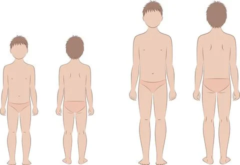 Child figure. Front and back. Stock Illustration