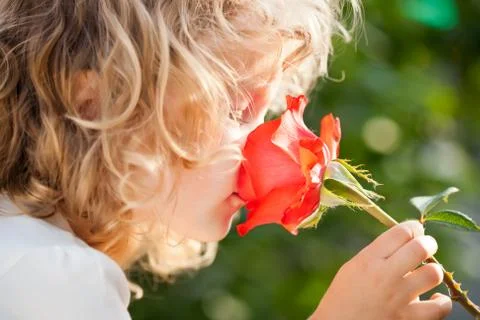 Child with flower Stock Photos