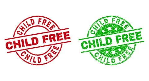 CHILD FREE Round Badges Using Unclean Style Stock Illustration
