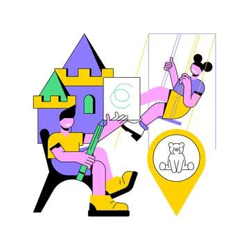 Child friendly area abstract concept vector illustration. Stock Illustration