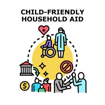 Child friendly household aid concept vector illustration Illustrazione stock