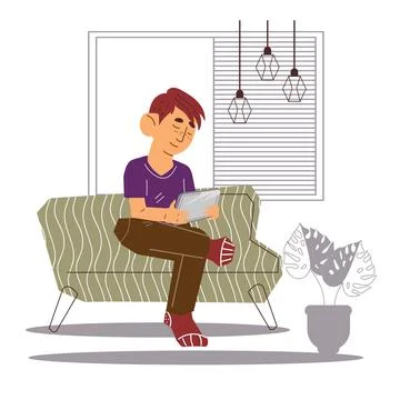 Child of Generation Alpha or digital natives gen, vector illustration isolate Stock Illustration